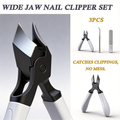 Professional Wide Jaw Slanted Nail Clipper - Heavy Duty Precision Trimmer for Thick & Ingrown Nails