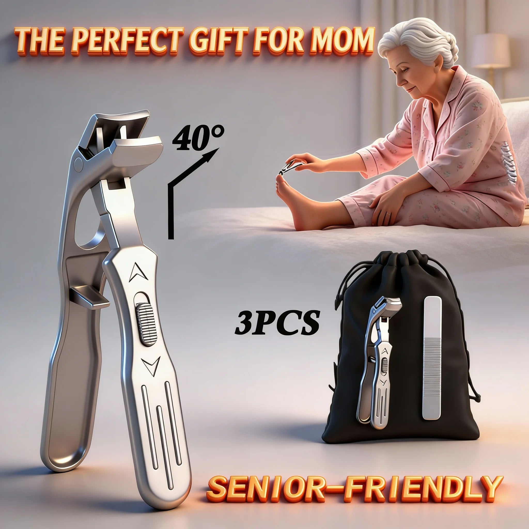 Zivoy | Professional 40-Degree Angled Wide-Jaw Toenail Clipper