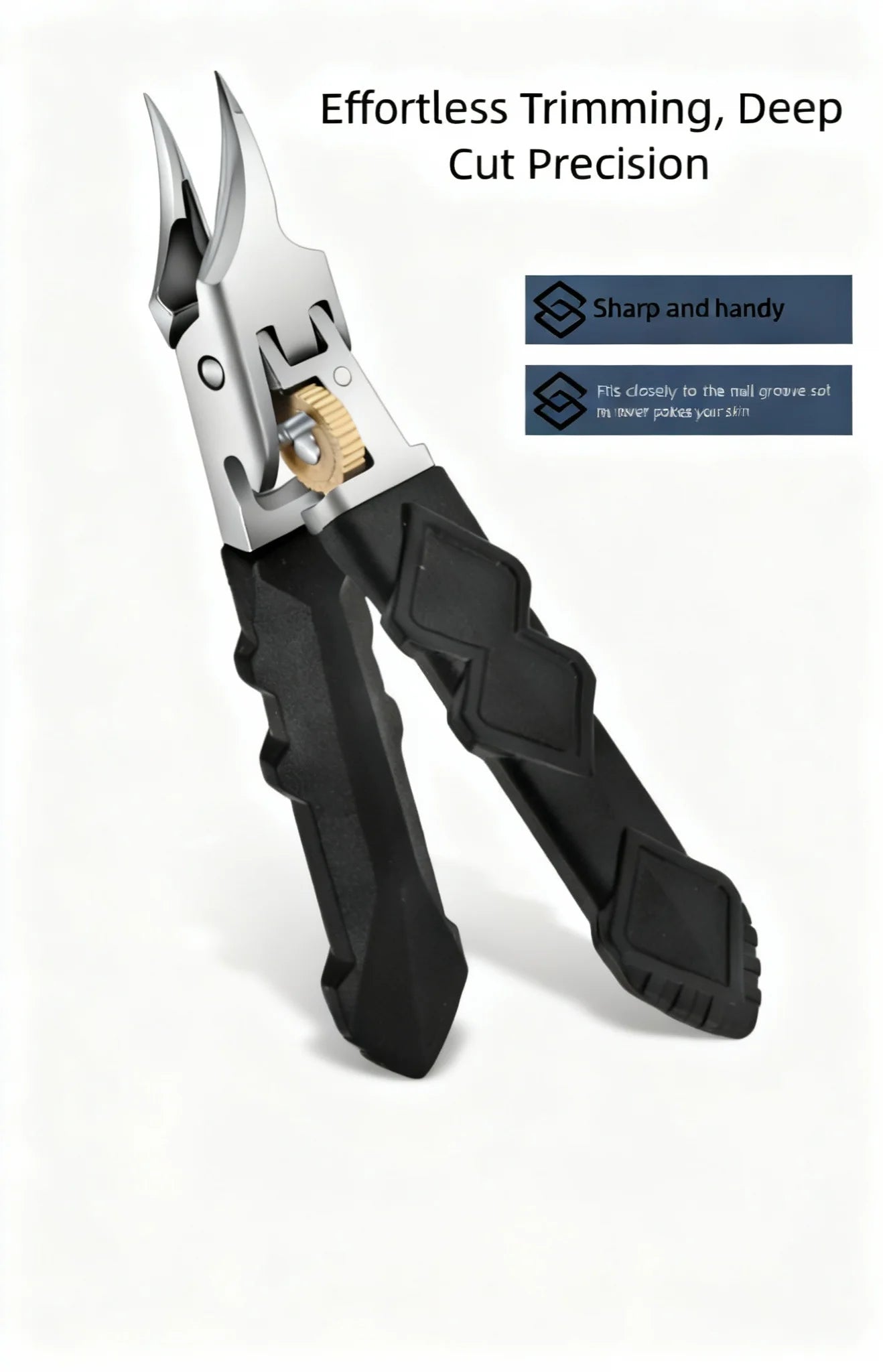 Zivoy | Professional Sharp Wide-Jaw Slanted Nail Clipper with Non-Slip Grip & 3-Piece Gift Set