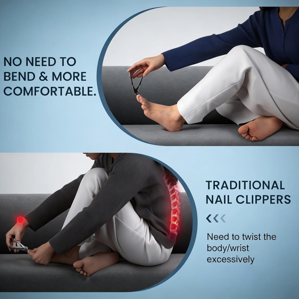 Zivoy | Ergonomic 40-Degree Angled Long-Handle Toenail Clipper for Seniors