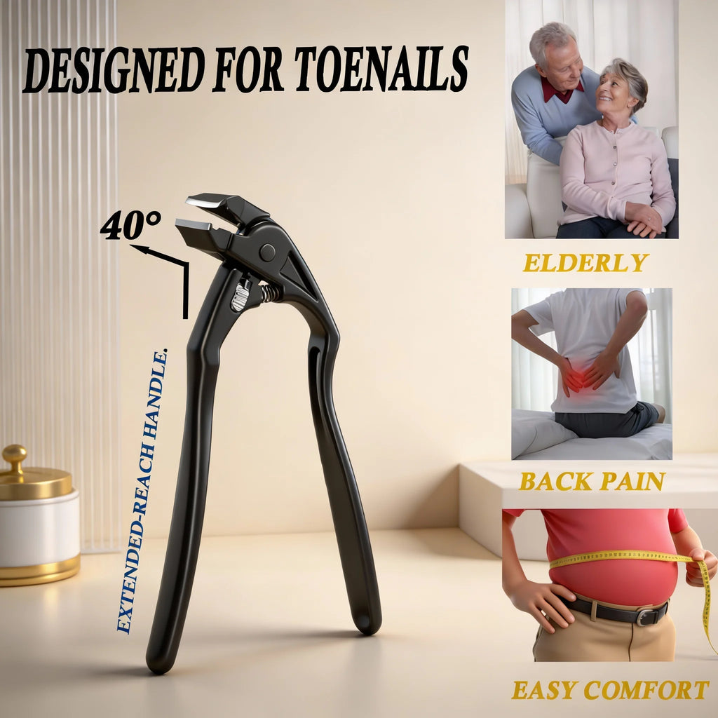 Zivoy | Premium 40-Degree Angled Long-Handle Toenail Clipper with Safety Lock & Gift Set