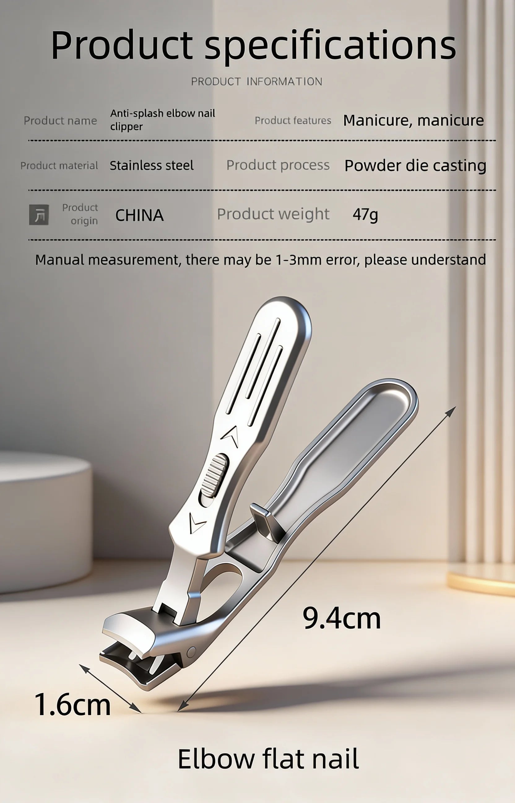 Zivoy | Professional 40-Degree Angled Wide-Jaw Toenail Clipper