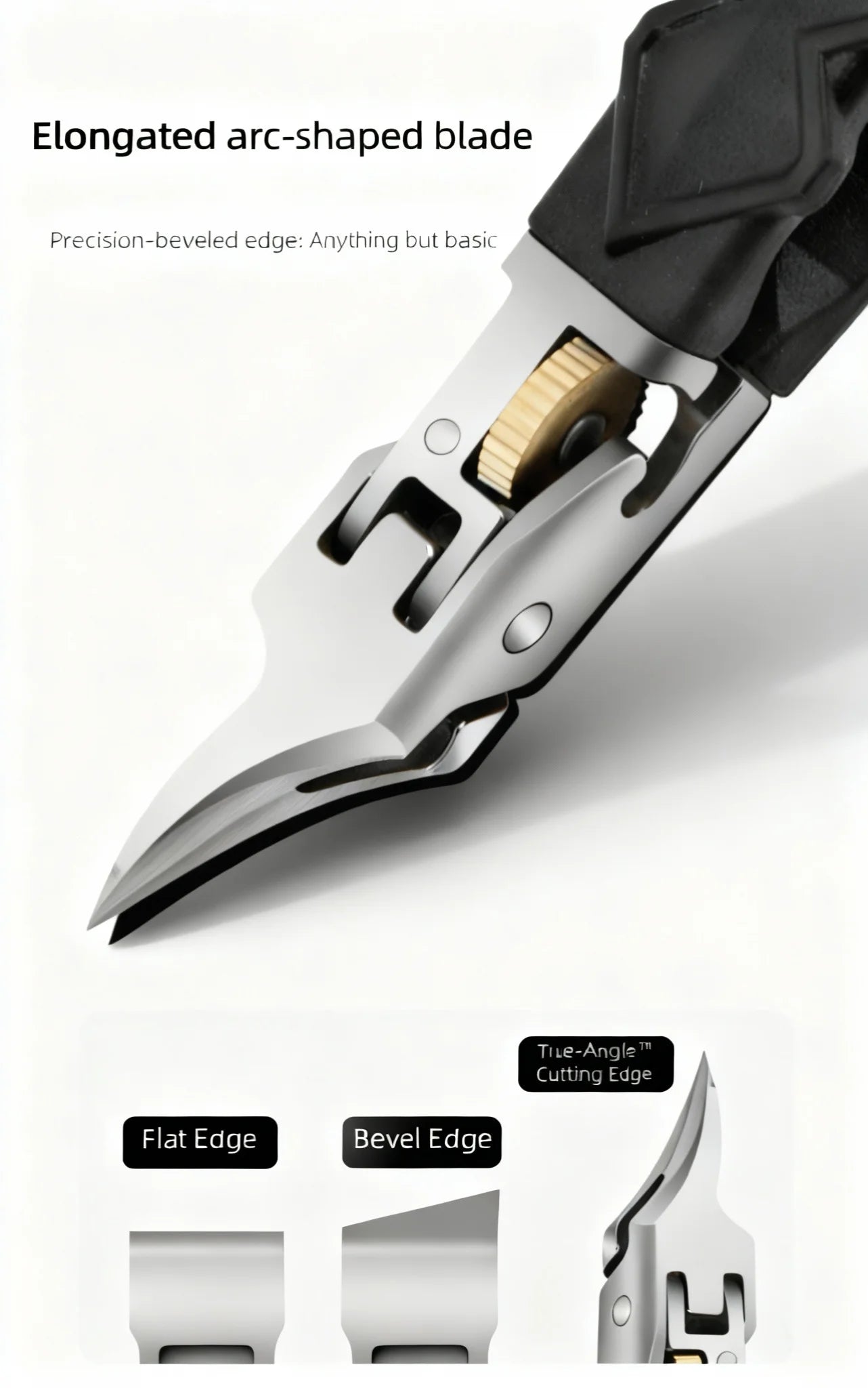 Zivoy | Professional Sharp Wide-Jaw Slanted Nail Clipper with Non-Slip Grip & 3-Piece Gift Set