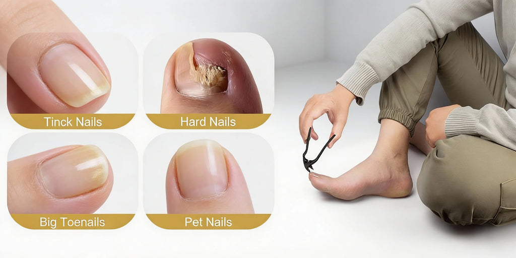 Zivoy | Premium 40-Degree Angled Long-Handle Toenail Clipper with Safety Lock & Gift Set